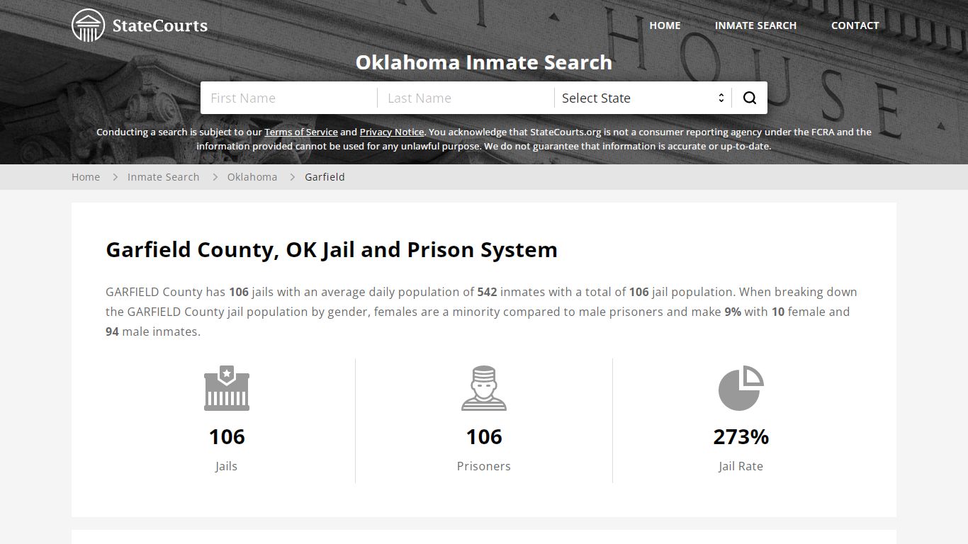 Garfield County, OK Inmate Search - StateCourts